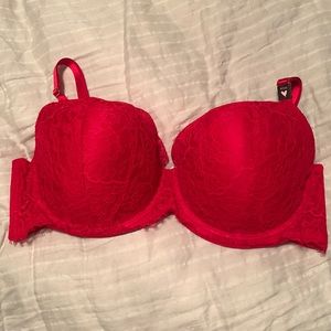 Red Dream Angels lined Demi VS bra